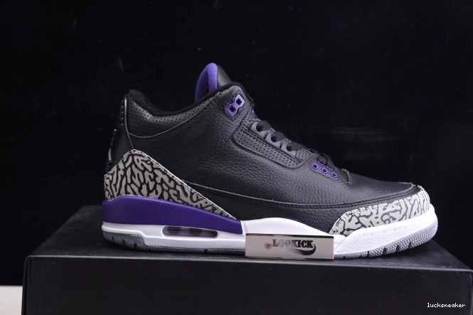 Reps LUCY CT8532-050 Court Black Jordan 3 Retro Air Purple 0718